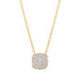 0.55ct 14k Yellow Gold Diamond Cluster Necklace